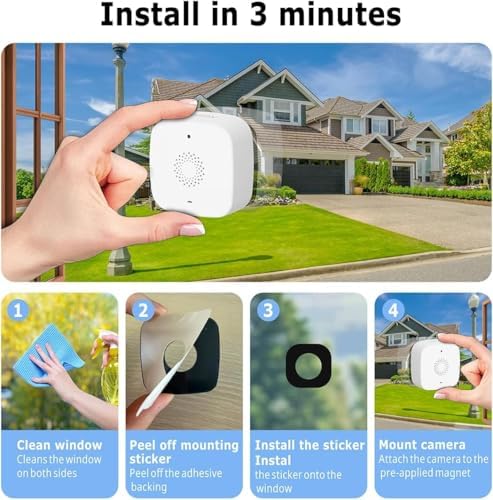 SOIADV Window Camera Wireless 2Pack, No-Drill Install,2.4GHz & 5GHz WiFi