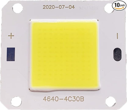 10PCS DC12V 50W LED COB Integrated Smart IC Driver High Power 12V COB LED Cold White Warm White Full Spectrum (Warm White 3500K)