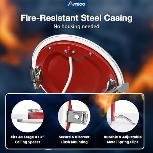 Amico 6 Pack 6 Inch Fire Rated LED Recessed Light, 2 HR Fire Rating, 5CCT