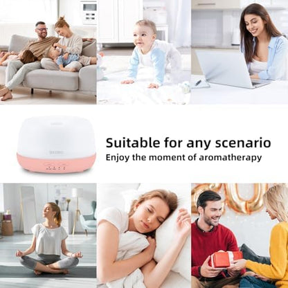 SEEDSEEL 300ML Essential Oil Diffuser with Remote Control, Aromatherapy Diffuser with 7-Color Changing LED Light for Home,Bedroom, Office