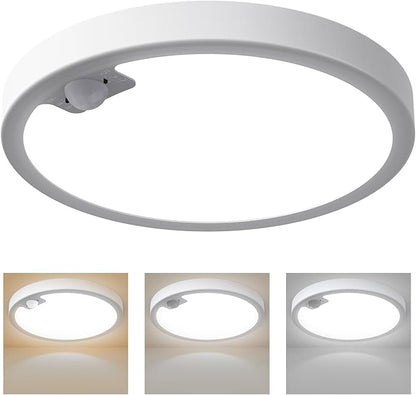 KEPLUG Wired Motion Sensor Ceiling Light Fixture-Motion Sensor Light Indoor 18W/1500LM,Closet Lights Motion Sensored Shower Light for Bathroom Hallway Stair Pantry Porch Garage 3 Color Temperature