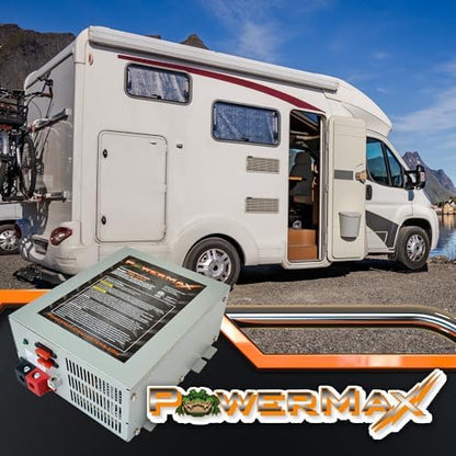 PowerMax PM4 45A RV Converter | 45 Amp 12V Power Converter with a Built-in 3-Stage Smart Battery Charger | AC to DC Power Supply | Lithium Compatible | Adjustable Output 13.5VDC