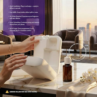 AROMELY ARO X25 Smart Bluetooth Nebulizing Scent Diffuser - White