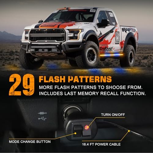 XRIDONSEN 2PCS 60 inch Running Board Strobe Lights Truck Emergency Lights