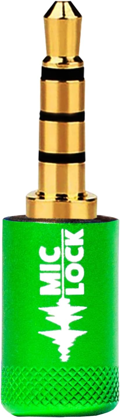 Mic-Lock 3.5mm for Headphone Port - Microphone Audio and Data Security - Privacy Protector for Laptops, Smartphones, Tablets, and Computers (Green, Single Pack)