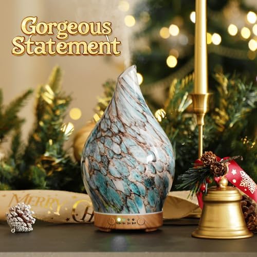 Porseme Essential Oil Diffuser 150ml Handmade Glass Diffuser 6H Runtime
