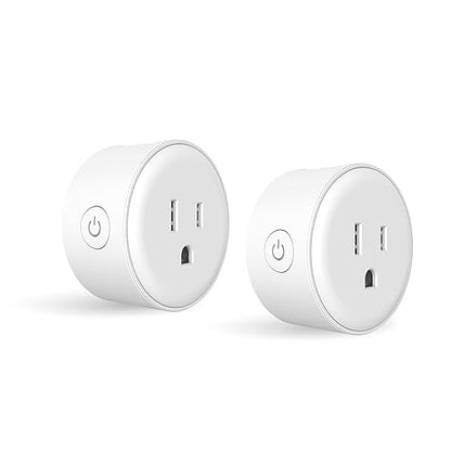 Smart Plug, Compatible with Alexa and Google Home, WiFi Enabled, No Hub Required, 2.4Ghz Connection, White, 2 Pack
