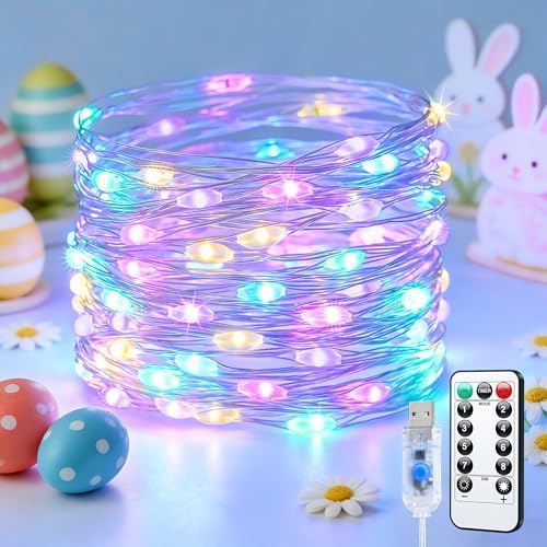 JMEXSUSS 100 LED Easter Fairy Lights for Classroom,Classroom Lights Plug in