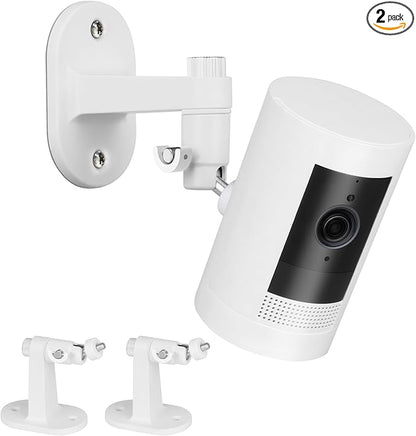 2Pack Adjustable Security Wall Mount Bracket for Ring Stick Up Cam & Ring Outdoor Cam Plus, Perfect View Angle for Your Surveillance Camera System - White