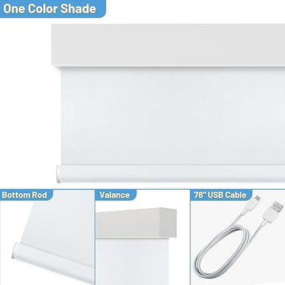 Motorized Blinds with Remote, Blackout Smart Blinds for Windows Motorized Shades, Automatic Shades Work with Alexa/Google/Apple Home for Bedroom Living Room, Custom Size(Jacquard White)