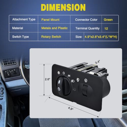Nilight Headlight Dimmer Switch Compatible with 2002 Ford F250 Super Duty