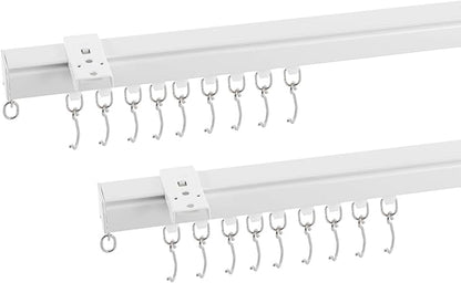 Heavy-Duty Ceiling Curtain Track Kit (3ft - 6ft), Curtain Track Ceiling Mount Room Divider Curtain Rod Aluminum Alloy Ceiling Track for Curtains Curtain Rod for Shower, Bedroom, Living Room