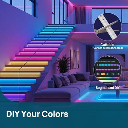 Linkind 10ft Smart LED Strip Lights - AuraScape Segmented Color Changing WiFi Light Strip - Compatible with Alexa & Google Home - DIY Dynamic Lighting for Bedroom, Living Room, Gaming Setup & Kitchen
