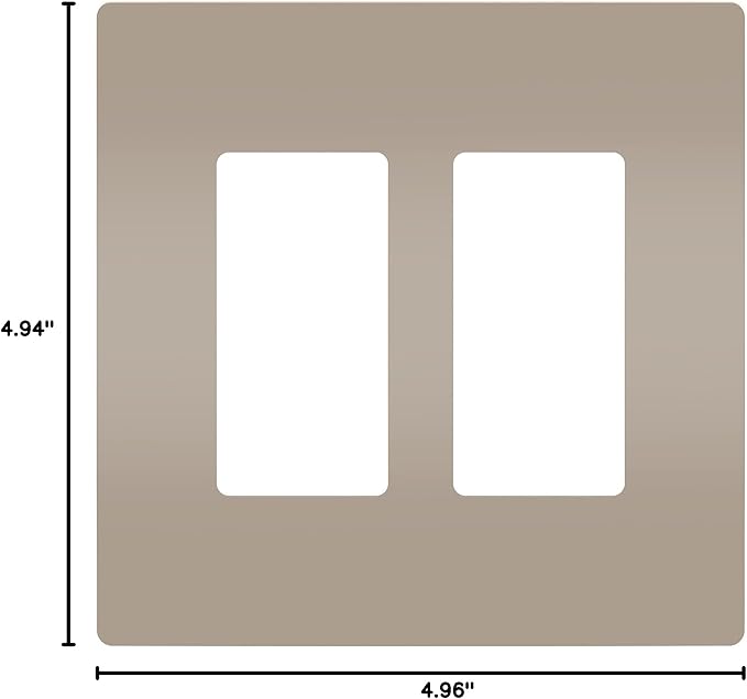 Legrand - Pass & Seymour radiant RWP262NICC6 2-Gang Screwless Plastic Wall Plate, Decorative Outlet Cover, Brushed Nickel Finish, Two Gang