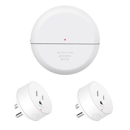 Motion Sensor Plug,Greencycle Wireless Motion Sensor Outlet with Timer Setting,PIR Sensor Plug to Auto Turn On/Off,Adjustable Detection Range,15A/1500W for Christmas Lights,Fans（1 Sensors 2 Plugs）