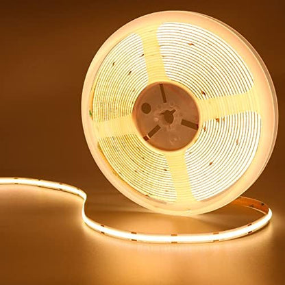 32.8ft/10M 24V COB LED Strip Warm White 3000K 3840LEDs CRI 93+ 6800lm