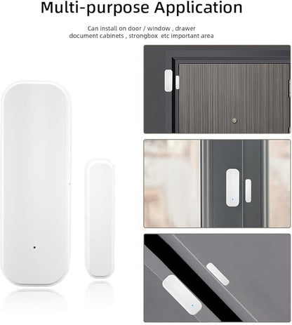 WiFi Door and Window Sensor, Wireless DIY smart Home Security System, Featuring APP Alarm Notifications, in Collaboration with Alexa/Smart Life/Tuya, Suitable for Houses and Apartments, by PHOVOLT
