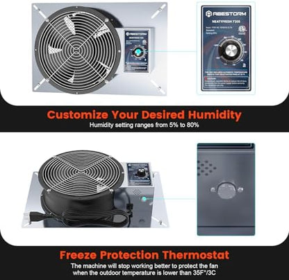 Abestorm 720 CFM Crawlspace Ventilation Fan with Humidistat 10 Inch