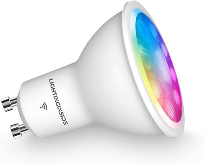 Smart Light Bulb GU10 50W Equivalent, 38°Beam Angle, Compatible with Alexa/Google Assistant/Smart Life, 87+CRI, 5W 420LM, RGBCW Spotlight Track Light, 2.4GHz WiFi, ETL Listed