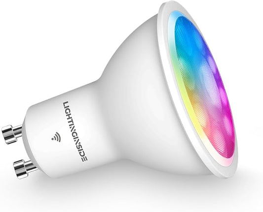 Smart Light Bulb GU10 50W Equivalent, 38°Beam Angle, Compatible with Alexa/Google Assistant/Smart Life, 87+CRI, 5W 420LM, RGBCW Spotlight Track Light, 2.4GHz WiFi, ETL Listed