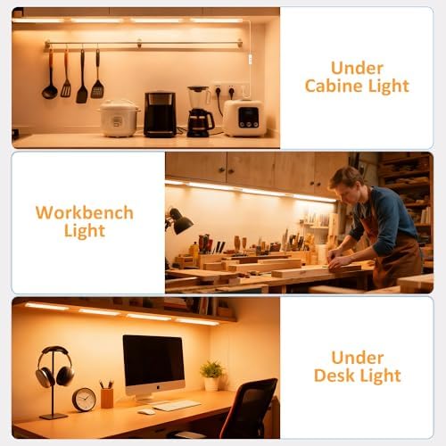 maylit Plug in Under Cabinet LED Light Bar, Ultra-Bright, Wired, 14 Inch