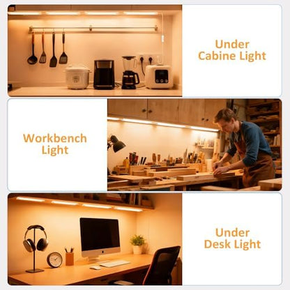 maylit Plug in Under Cabinet LED Light Bar, Ultra-Bright, Wired, 14 Inch