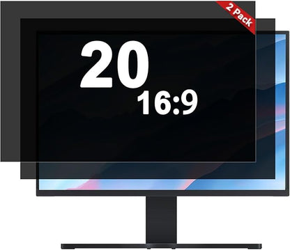 [2-Pack] 20 Inch Computer Privacy Screen Filter (16:9 Aspect Ratio) - Removable, Anti Glare & Blue Light Blocking, Compatible with HP Dell ASUS Acer Samsung Monitors