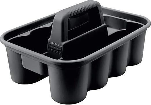 Rubbermaid Commercial Products Deluxe Carry Caddy for Take-Out Coffee/Soft Drinks Postmates/Uber Eats/Food Delivery Cleaning Products Sports/Water Bottles Black