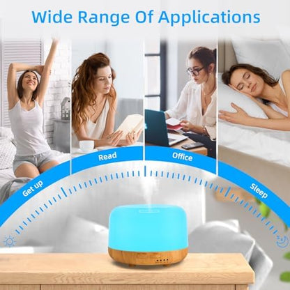 SPLITSKY 300ml Essential Oil Diffuser with Remote and 7-Color LED Light