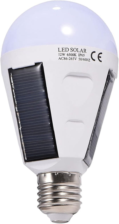 Led Light Bulb, Smart Light Bulbs with Portable Design Solar Panel Indoor Outdoor Outdoor Lights for Stable and Bright Lighting (12W)