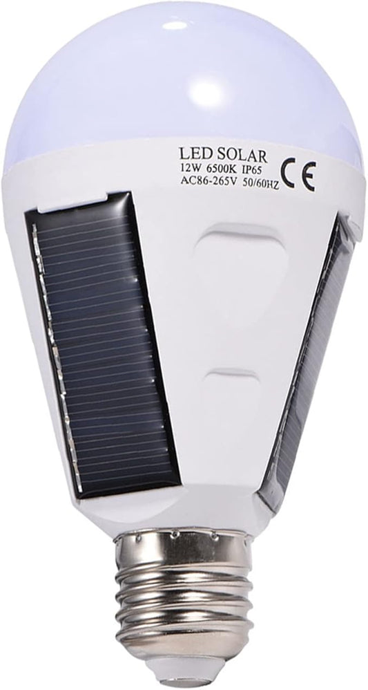 Led Light Bulb, Smart Light Bulbs with Portable Design Solar Panel Indoor Outdoor Outdoor Lights for Stable and Bright Lighting (12W)