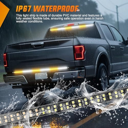 Nilight 48 Inch 288 LED Tailgate Strobe Light Strip Amber White