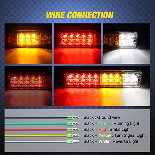 Nilight Trailer Tail Light Bar Brake Running Turn Signals Reverse Lights