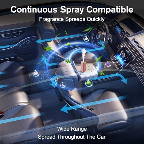 Car Air Freshener for Women, Vanilla Cream Scent Pink Smart Car Air Fresheners with 100ml Essential Oil Car Fragrance Accessories, 5 Adjustable Car Aroma Diffuser, RGB Music Syncing Light, Auto On/Off