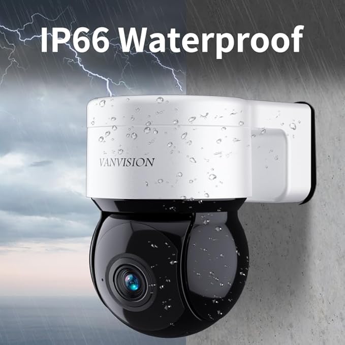 PTZ Security Camera, Wireless WiFi 2K HD, 355 Pan 90 Tilt, Night Vision, IP66 Waterproof/Home Indoor and Outdoor Security Surveillance, AI Auto Tracking, Spotlight & Siren, Motion Detection