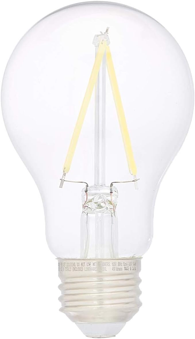 Amazon Basics A19 LED Light Bulbs, 40W Equivalent, Daylight White 5000K, Non-Dimmable, Energy Efficient 3.5W, 10,000 Hour Lifetime, 6-Pack
