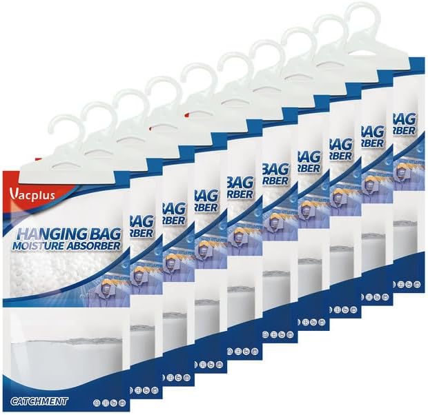 Vacplus Moisture Absorber, 10Pack Hanging, Strong Absorption, Unscented