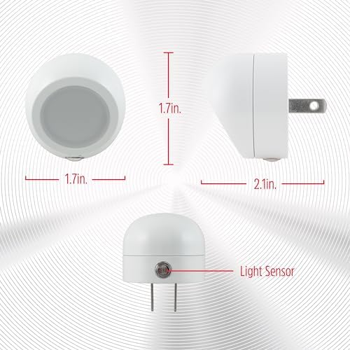 Energizer Plug in Night Light with Dusk to Dawn Sensor, 2 Pack