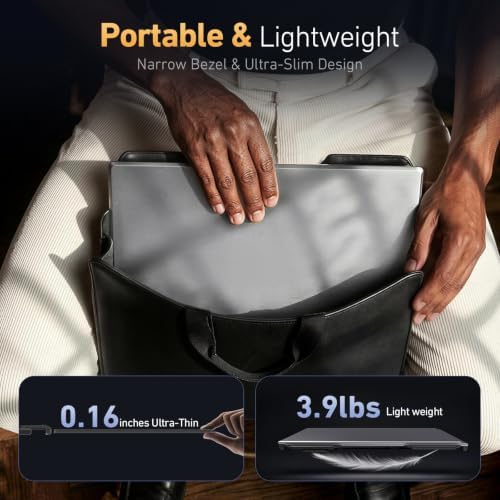 Vixtan 15.6" Triple Laptop Screen Extender, Ultra-Thin FHD IPS Portable Monitor for Laptop, USB-C Plug & Play Multi Screen Attachment for 13-17.3" laptops with Windows/Mac/Chrome