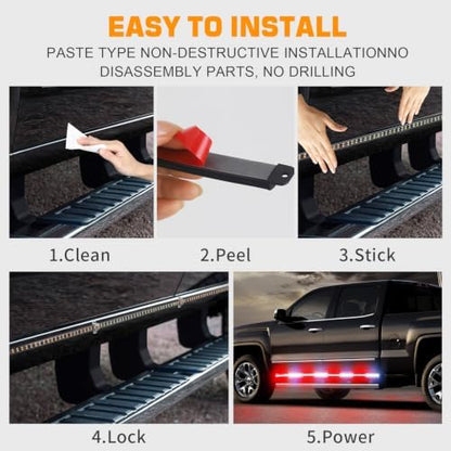 XRIDONSEN 2PCS 70 inch Running Board Emergency Lights 864 LED Strobe Lights