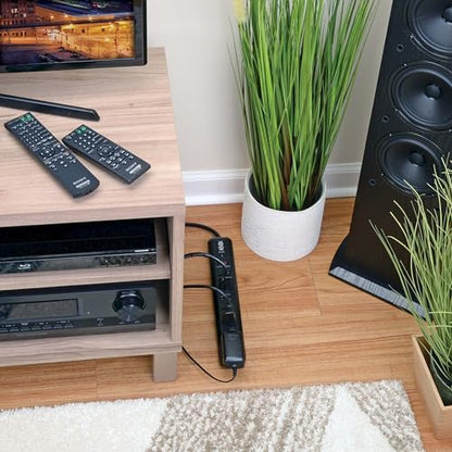 Tripp Lite 7 Outlet (6 Right Angle + 1 Transformer Outlet) Surge Protector Power Strip, 4ft Cord, Black, Lifetime Limited Warranty & $25K INSURANCE (TLP74RB)