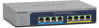 NETGEAR 8-Port PoE 2.5G Ethernet Easy Smart Managed Switch (MS108EUP) | With 4 x 2.5G Ultra60 PoE++ and 4 x 2.5G PoE+ Ports @ 230W, Desktop or Wall Mount