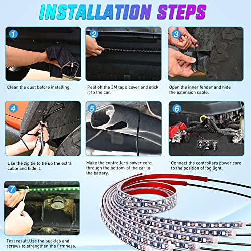 Nilight 6PCS RGB LED Underglow Lights Strip with APP & Remote Control