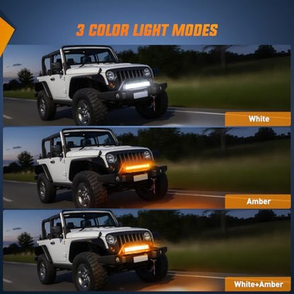 Nilight 20Inch Off-Road LED Light Bar White Amber 3 Lighting Modes