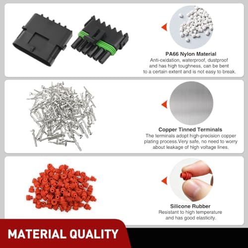 Nilight 78PCS 3 Kits 6 Pin Waterproof Automotive Electrical Connector Kit