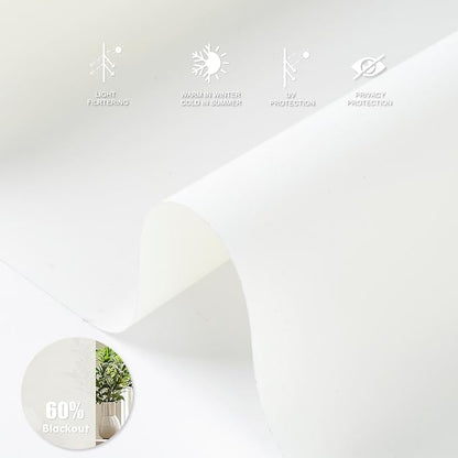 Motorized Blinds with Remote [Light Filtering] Smart Blinds Compatible with Alexa Google HomeKit, 60% Blackout Automatic Roller Shades for Indoor Windows, Customized Size, Pure Beige