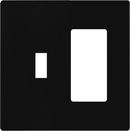 ENERLITES Combination Toggle Light Switch/Decorator Light Switch Plate, Double Switch Wall Plate, Standard Size 2-Gang 4.68" x 4.73", Polycarbonate Thermoplastic, Gloss Finish, SI881131-BK, Black