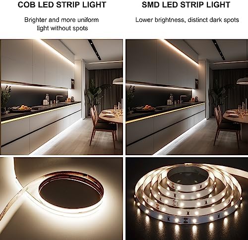 Pandry COB LED Strip Lights, 4000K Natural White, 3M/9.84FT
