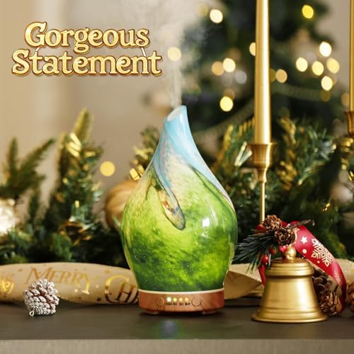 Porseme Essential Oil Diffuser 150ml Handmade Glass Diffuser 6H Runtime