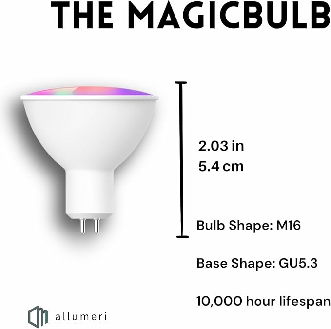 MR16 Smart LED Light Bulb, 50 Watt Equivalent, Energy Efficient 5W, GU5.3 Base, Dimmable, Color-Changing LED with App & Voice Control (3)